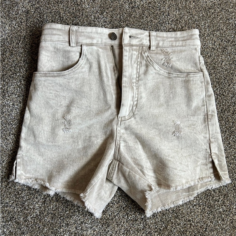 LA MIEL Light Tan Jean Shorts